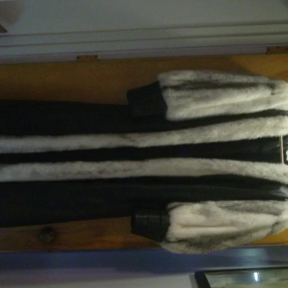 Talk of the Walk Long Leather & Mink Coat